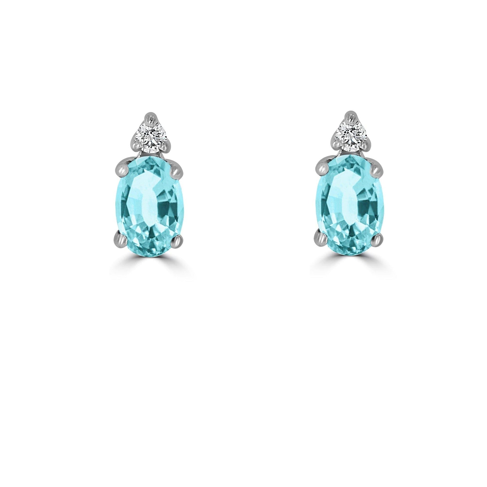 Aquamarine Diamond Stud Earrings - Rosendorff Diamond Jewellers