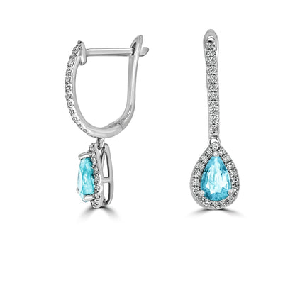 Aquamarine Diamond Drop Earrings - Rosendorff Diamond Jewellers