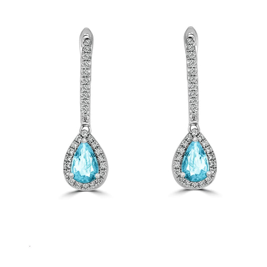 Aquamarine Diamond Drop Earrings - Rosendorff Diamond Jewellers