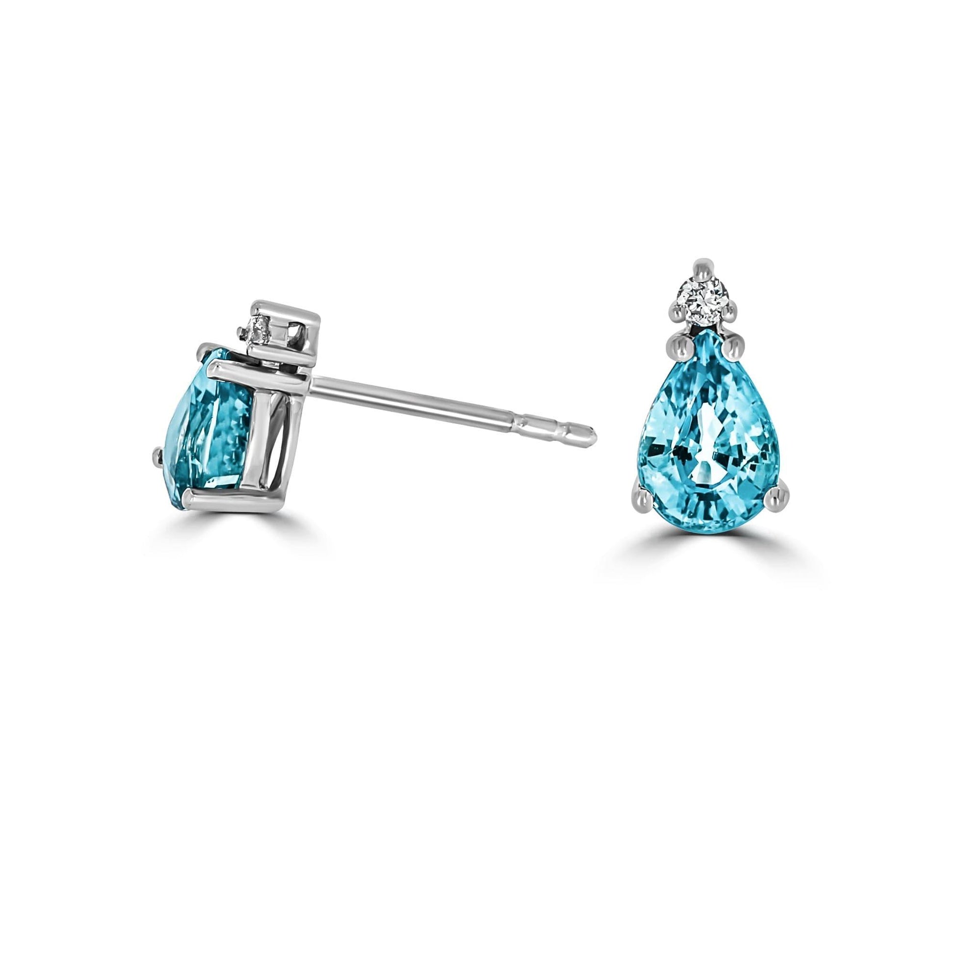 Aquamarine Diamond Stud Earrings - Rosendorff Diamond Jewellers