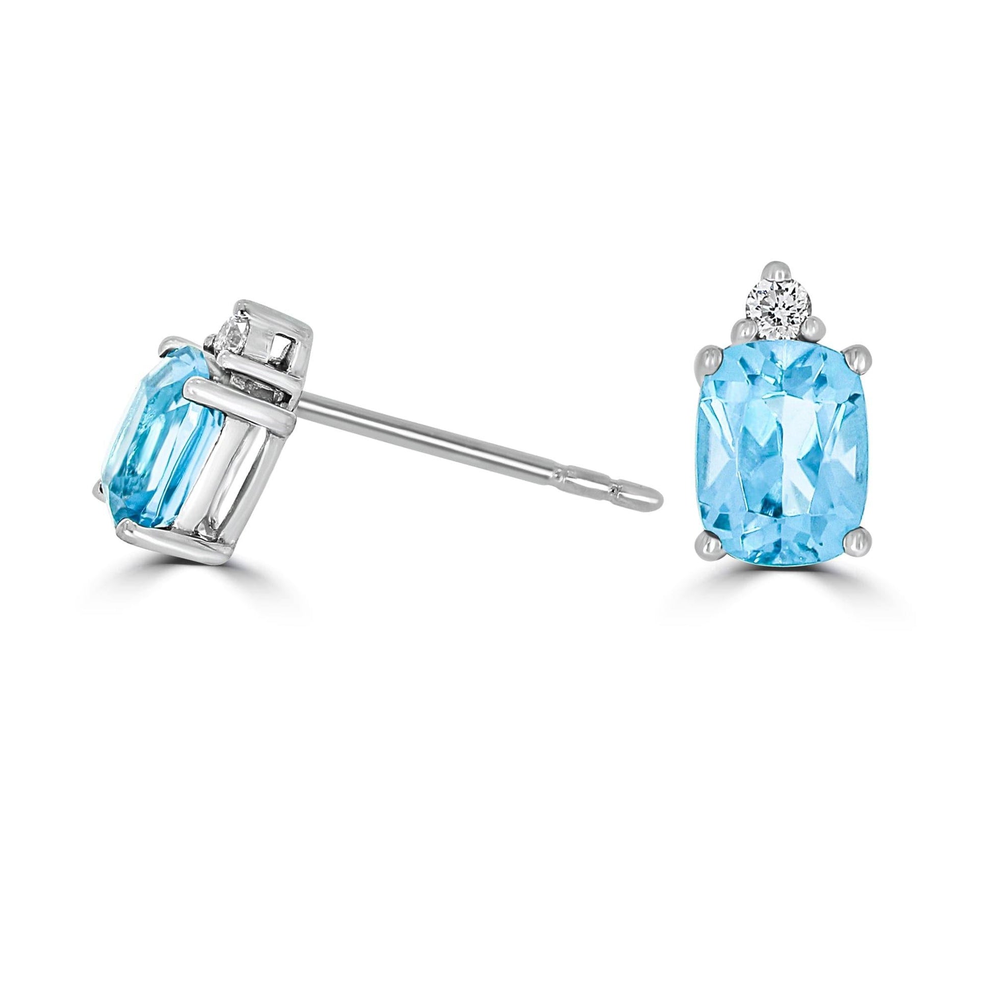 Aquamarine Diamond Stud Earrings - Rosendorff Diamond Jewellers