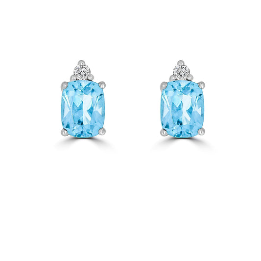 Aquamarine Diamond Stud Earrings - Rosendorff Diamond Jewellers