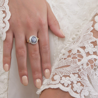 4.27ct  Star Sapphire and Diamond Dress Ring - Rosendorff Diamond Jewellers