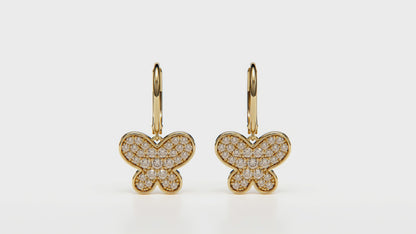 Champagne Diamond Butterfly Earrings