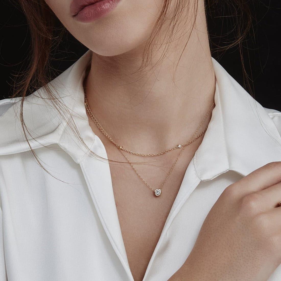 Bezel Set Diamond 0.40ct Pendant | 18ct White Gold - Rosendorff Diamond Jewellers