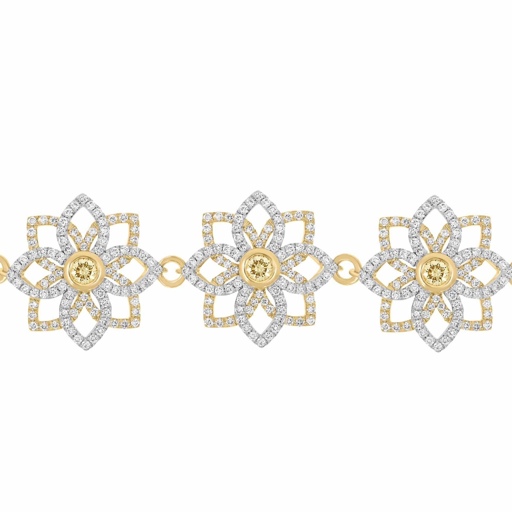 Blossom Yellow Diamond Link Bracelet - Rosendorff Diamond Jewellers