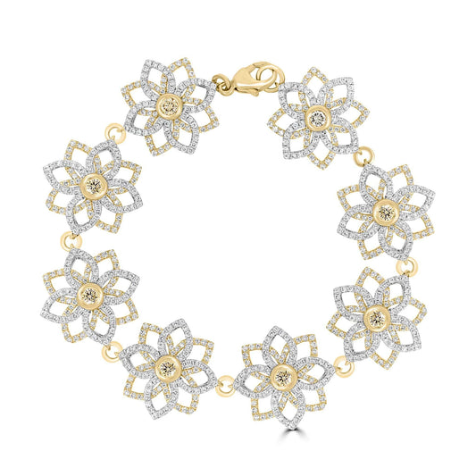 Blossom Yellow Diamond Link Bracelet - Rosendorff Diamond Jewellers