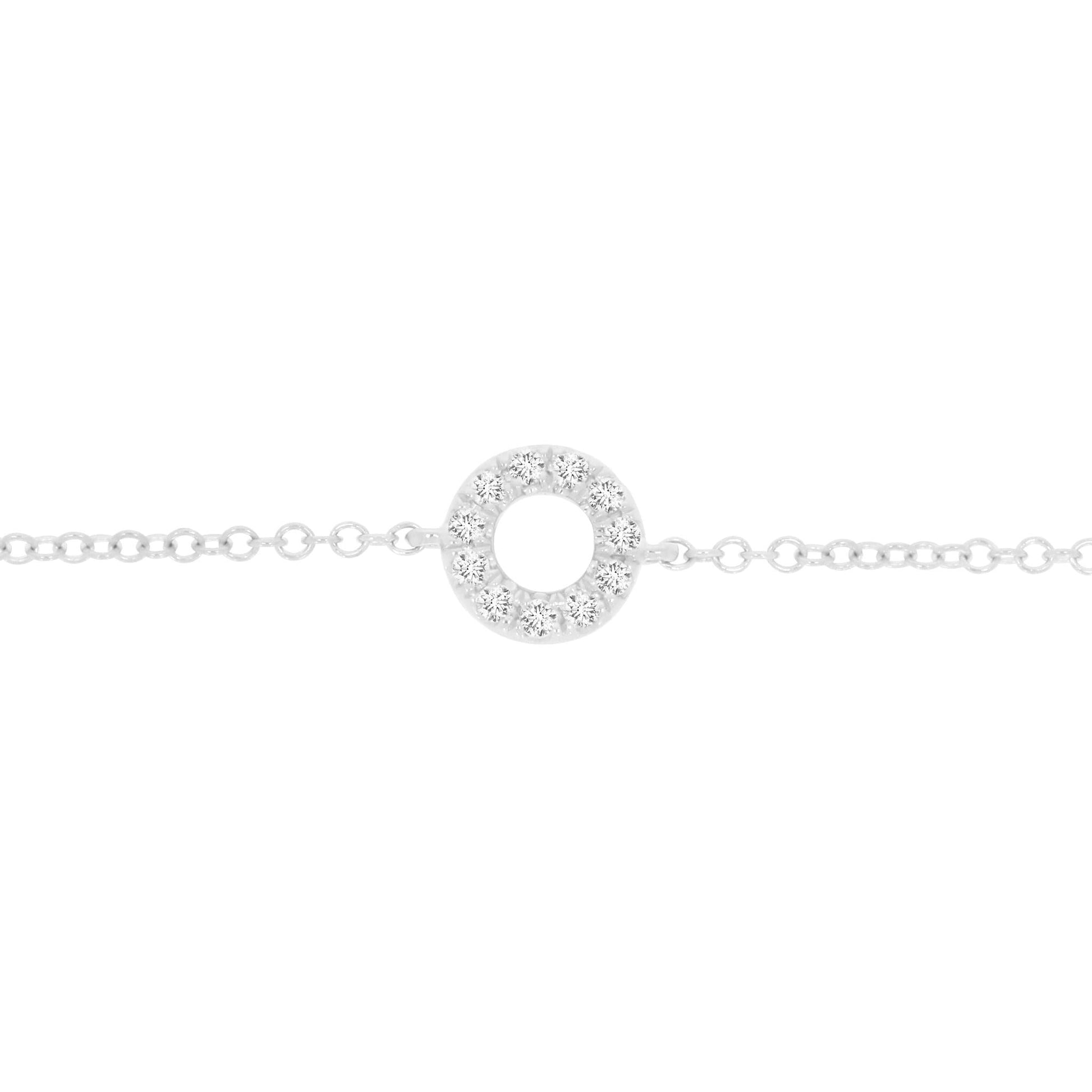 White Gold Small Circle Life Bracelet - Rosendorff Diamond Jewellers