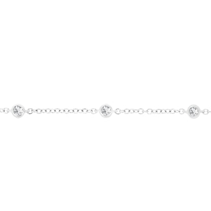 White Gold Timeless Bezel Set Diamond Bracelet - Rosendorff Diamond Jewellers