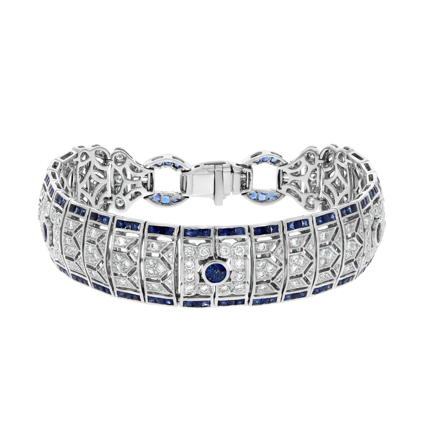 Art Deco Sapphire and Diamond Cuff - Rosendorff Diamond Jewellers