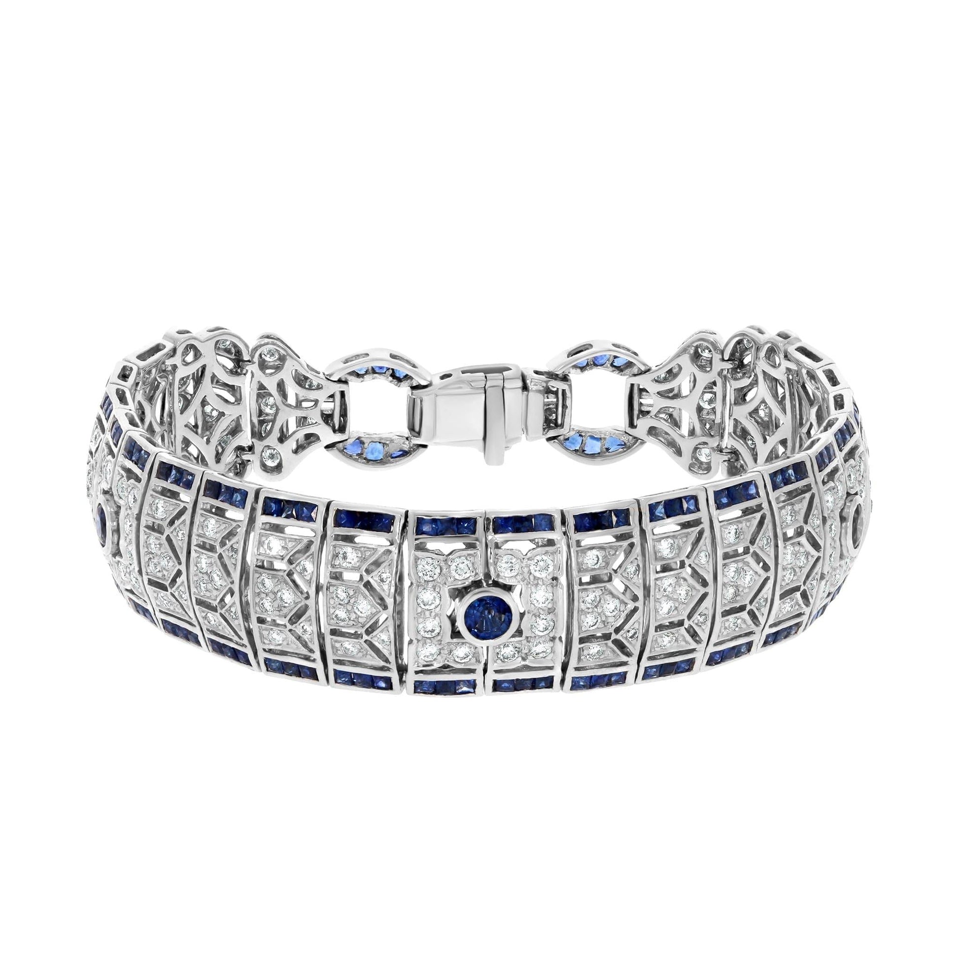 Art Deco Sapphire and Diamond Cuff - Rosendorff Diamond Jewellers
