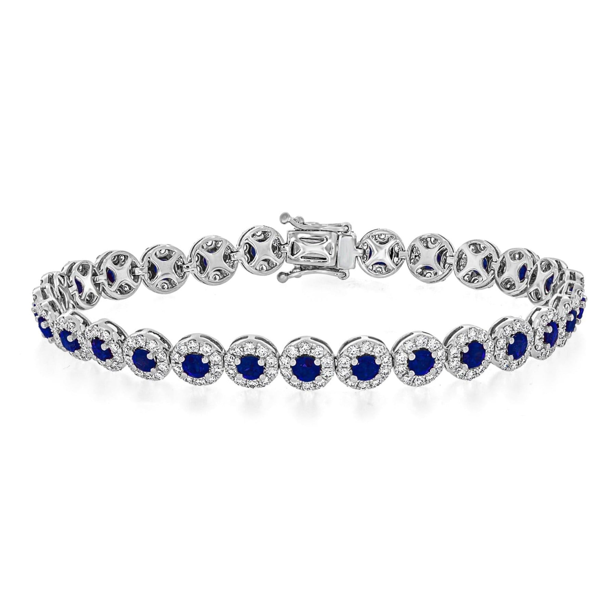 Halo Sapphire & Diamond Bracelet - Rosendorff Diamond Jewellers