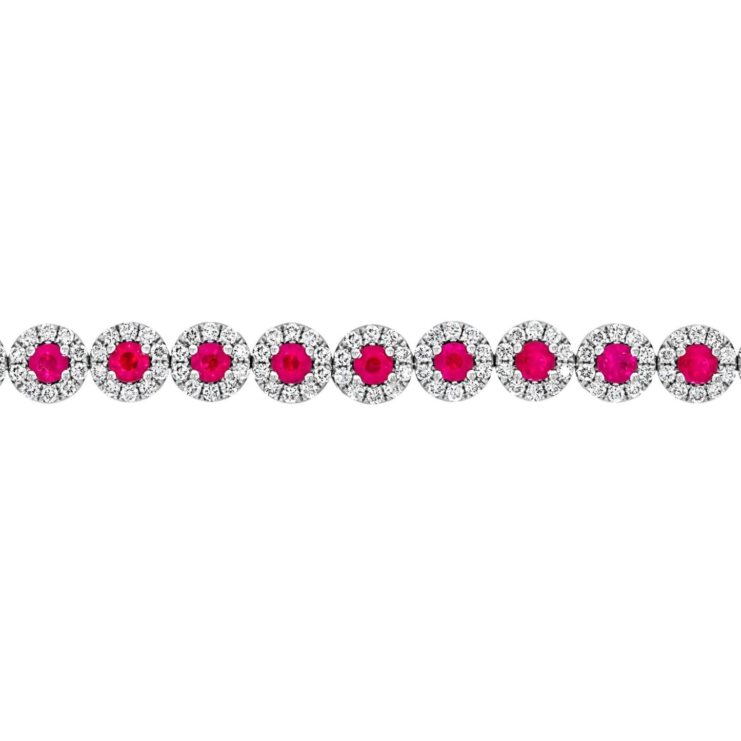 Halo Ruby & Diamond Bracelet - Rosendorff Diamond Jewellers