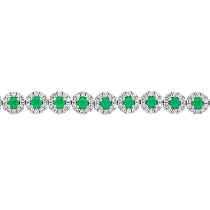 Halo Emerald & Diamond Bracelet - Rosendorff Diamond Jewellers