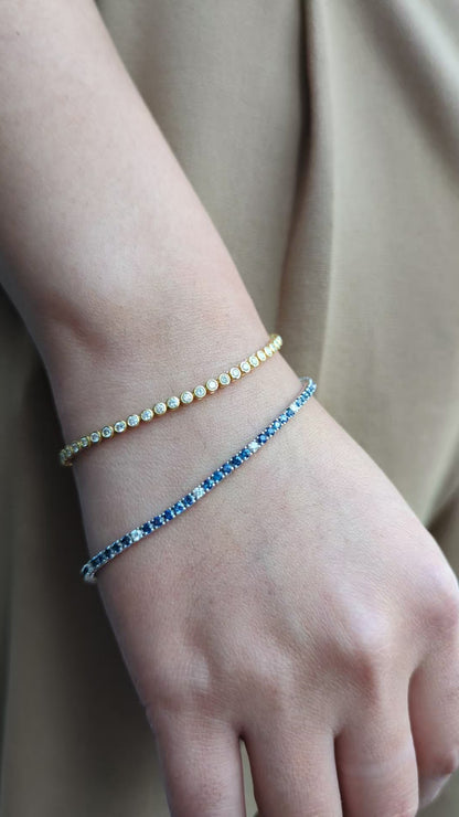 Blue Sapphire and Diamond Bracelet