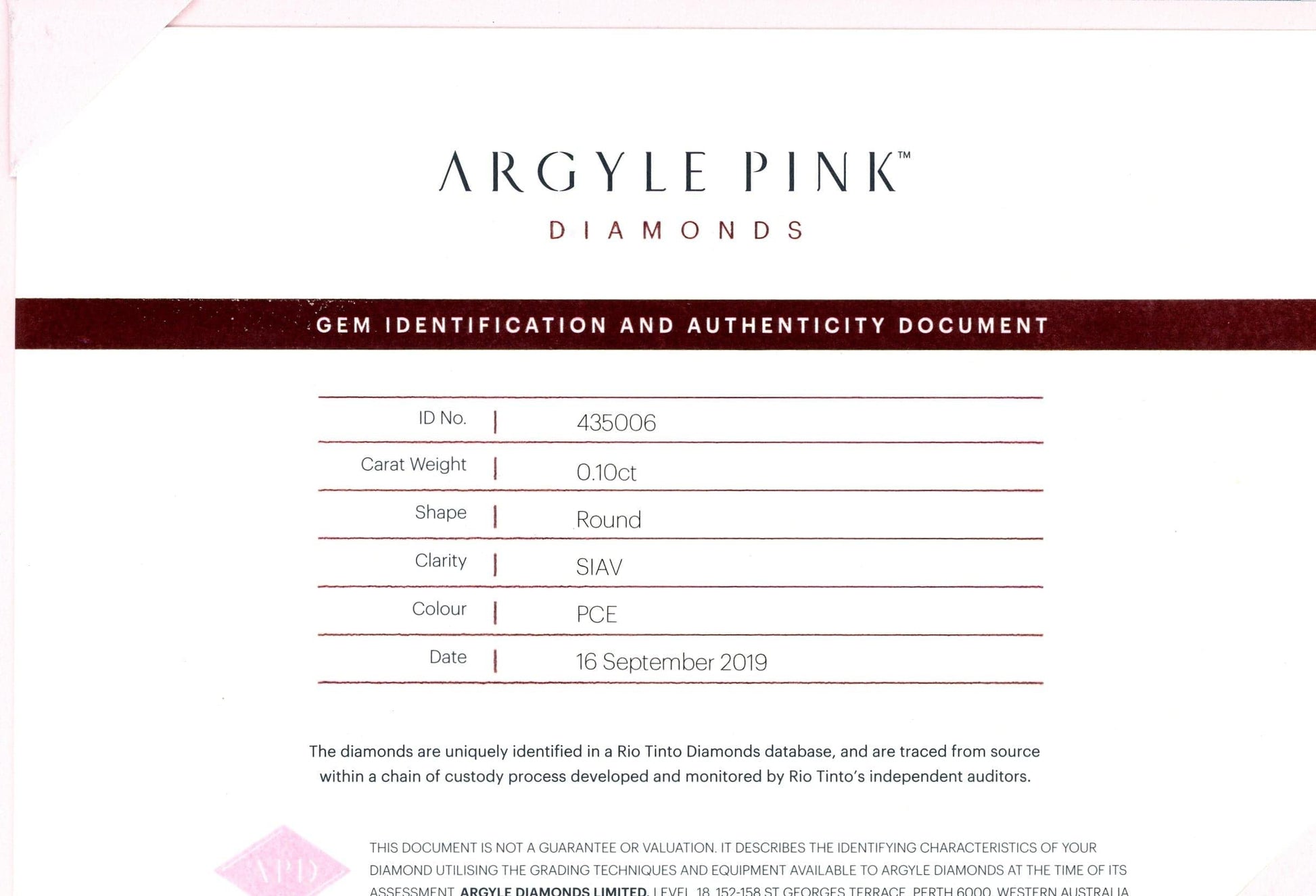 Argyle Pink Champagne Diamond PCE SI 0.10ct Loose - Rosendorff Diamond Jewellers