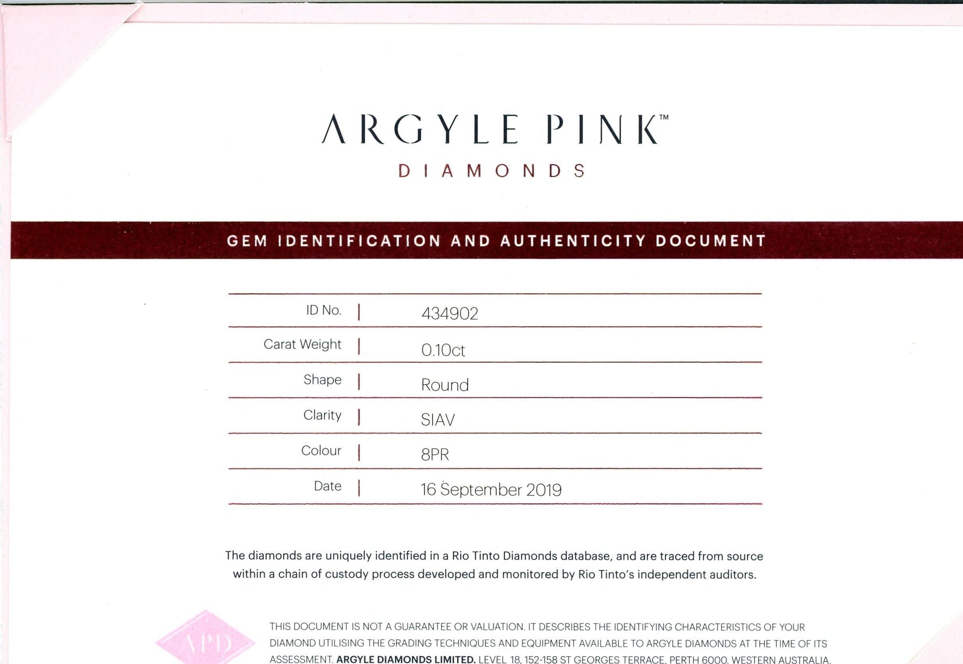 Argyle Pink Rose Diamond 8PR SI 0.10ct Loose - Rosendorff Diamond Jewellers