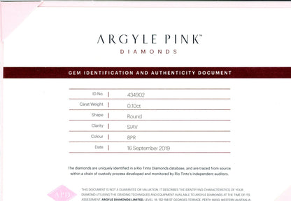 Argyle Pink Rose Diamond 8PR SI 0.10ct Loose - Rosendorff Diamond Jewellers