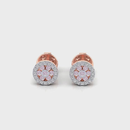 Eminence Pinks Diamond Halo Earrings
