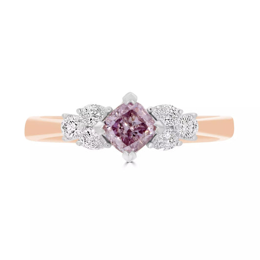 Incredible 0.50ct Fancy Intense Purple Pink Diamond Ring - Rosendorff Diamond Jewellers