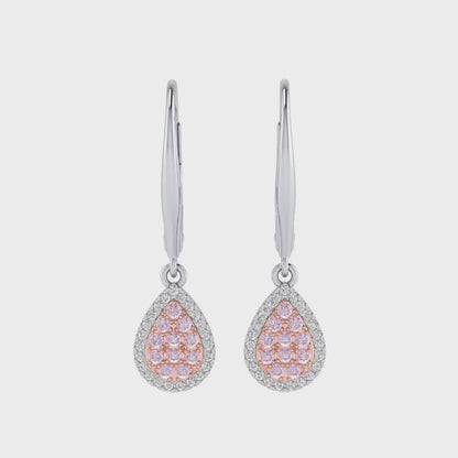 Eminence Pinks Diamond Pear Earrings