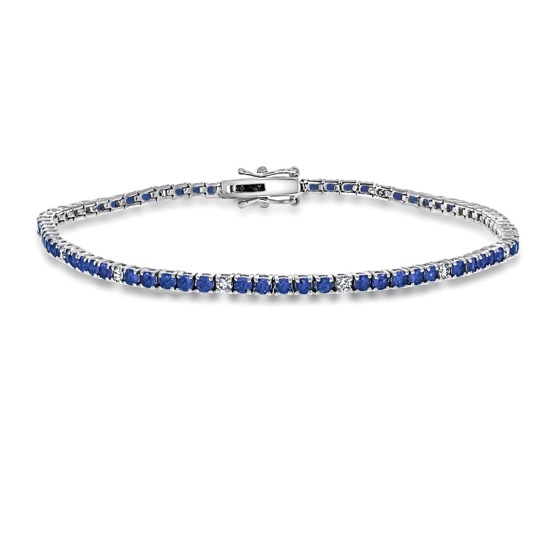 Sapphire & Diamond Bracelet | 18 White Gold - Rosendorff Diamond Jewellers