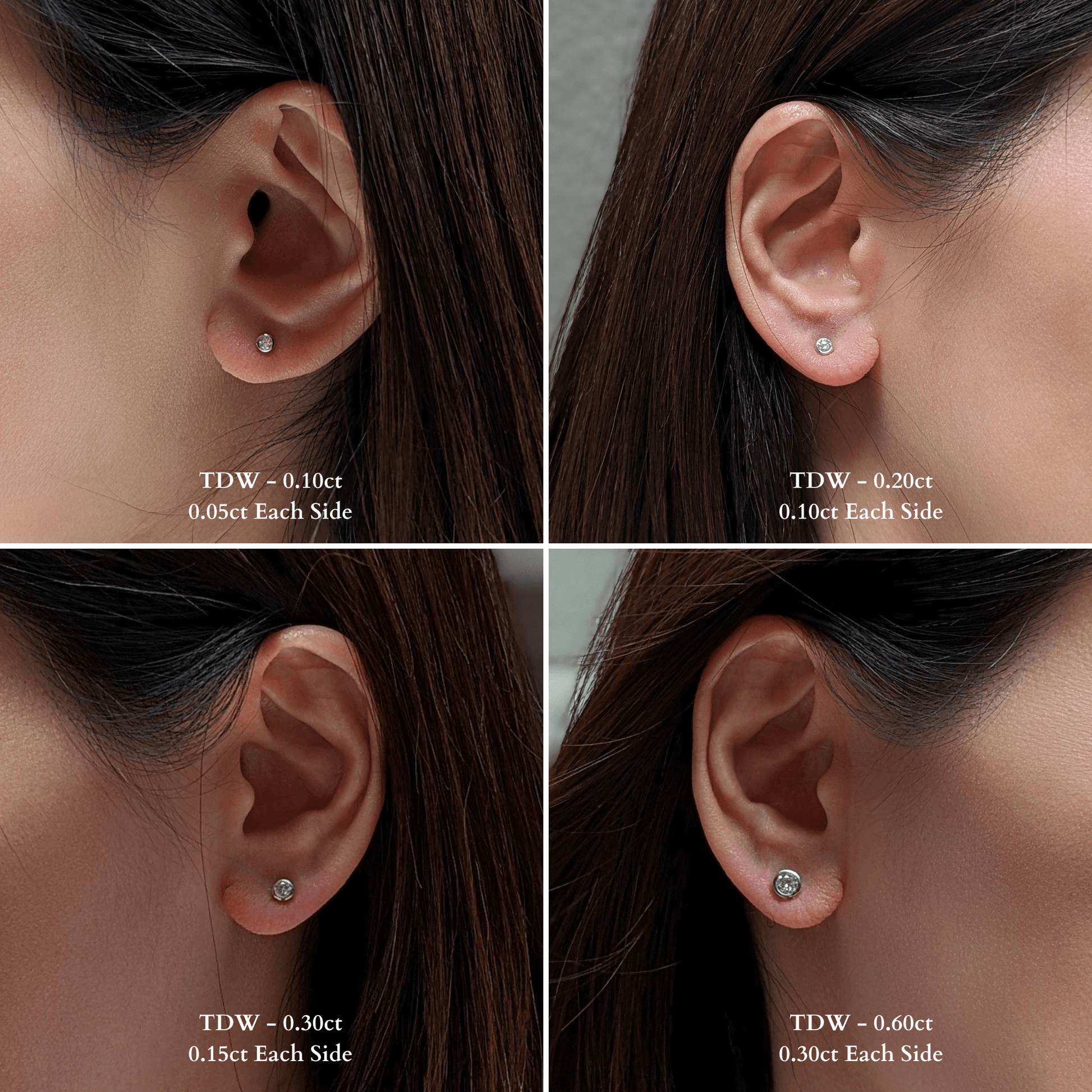 Bezel Diamond Earrings 0.20tcw | 18ct White Gold - Rosendorff Diamond Jewellers