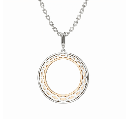 Pink & White Diamond Circle Pendant | 18ct White Gold - Rosendorff Diamond Jewellers