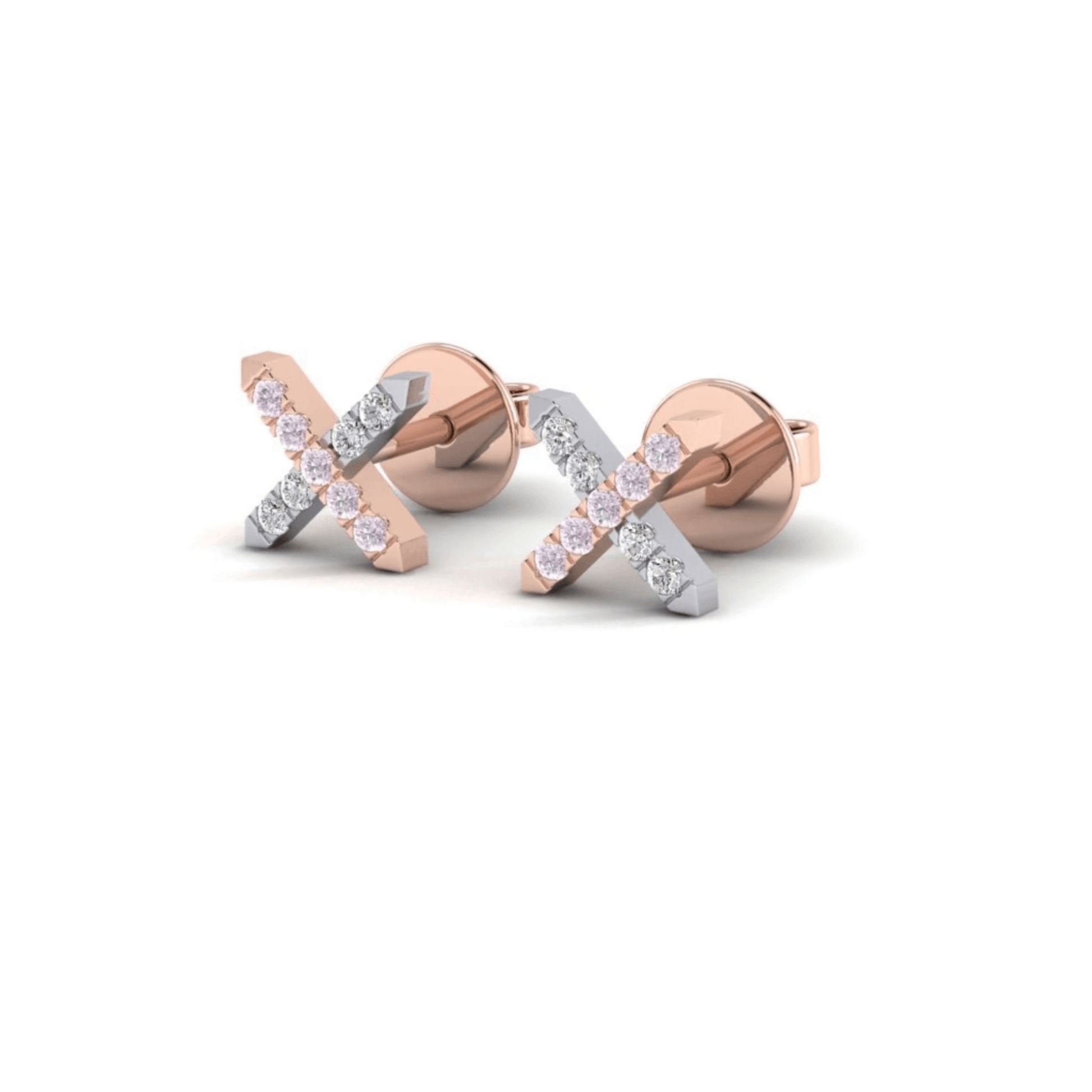 Eminence Pinks Diamond Cross Earrings - Rosendorff Diamond Jewellers