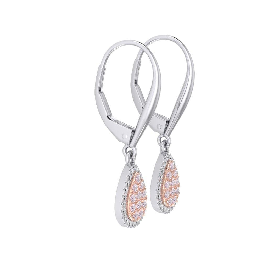 Eminence Pinks Diamond Pear Earrings | White Gold - Rosendorff Diamond Jewellers