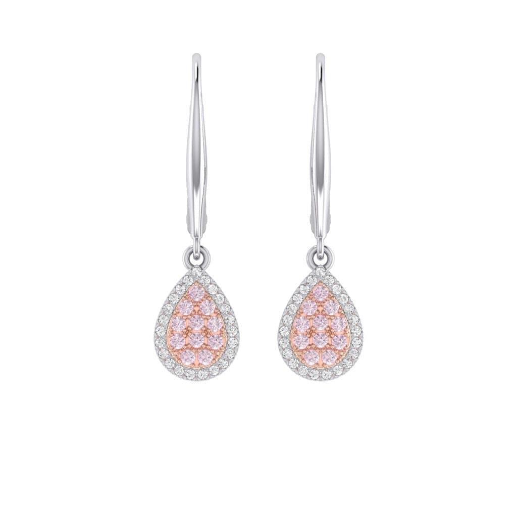 Eminence Pinks Diamond Pear Earrings | White Gold - Rosendorff Diamond Jewellers