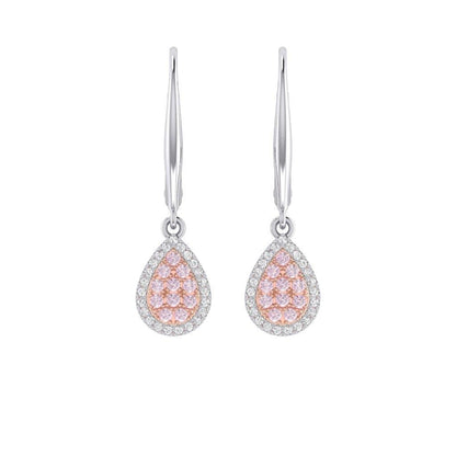 Eminence Pinks Diamond Pear Earrings | White Gold - Rosendorff Diamond Jewellers