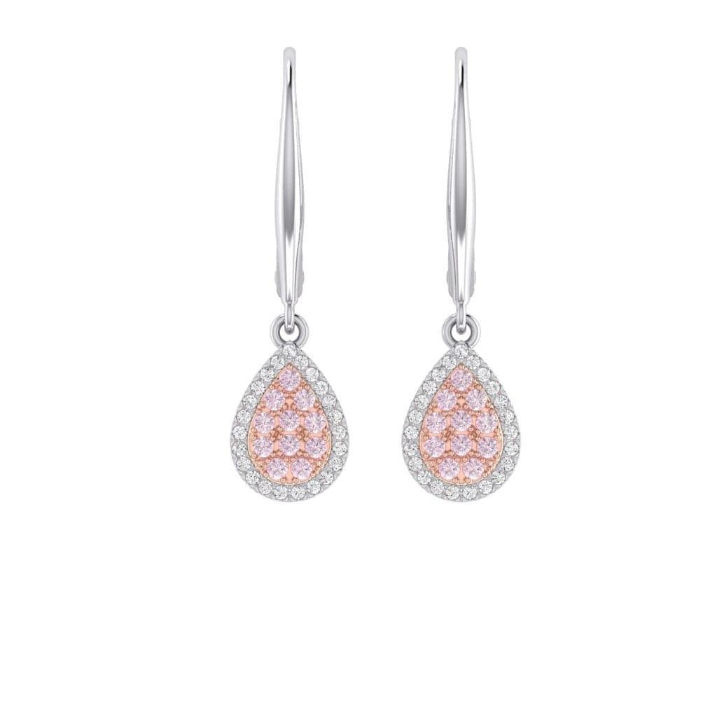 Eminence Pinks Diamond Pear Earrings | White Gold - Rosendorff Diamond Jewellers