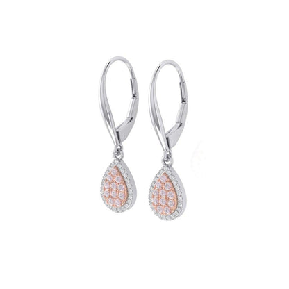 Eminence Pinks Diamond Pear Earrings | White Gold - Rosendorff Diamond Jewellers