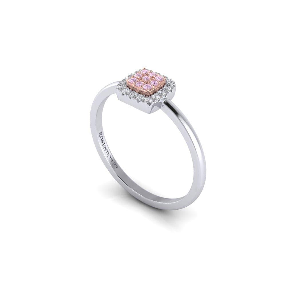 Eminence Pinks Diamond Square Ring | White Gold - Rosendorff Diamond Jewellers