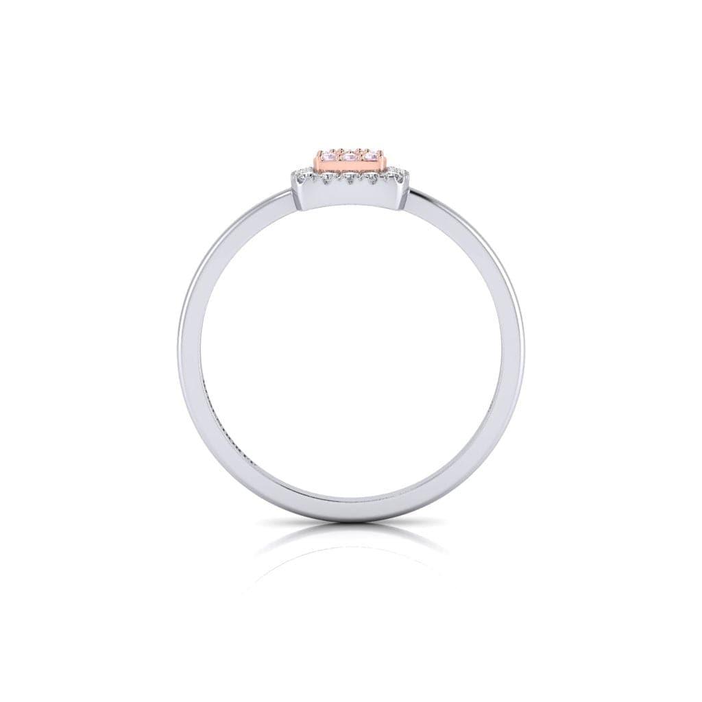Eminence Pinks Diamond Square Ring | White Gold - Rosendorff Diamond Jewellers