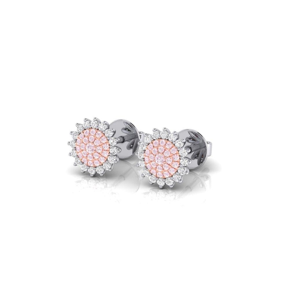 Eminence Pinks Diamond Sunflower Earrings | White Gold - Rosendorff Diamond Jewellers