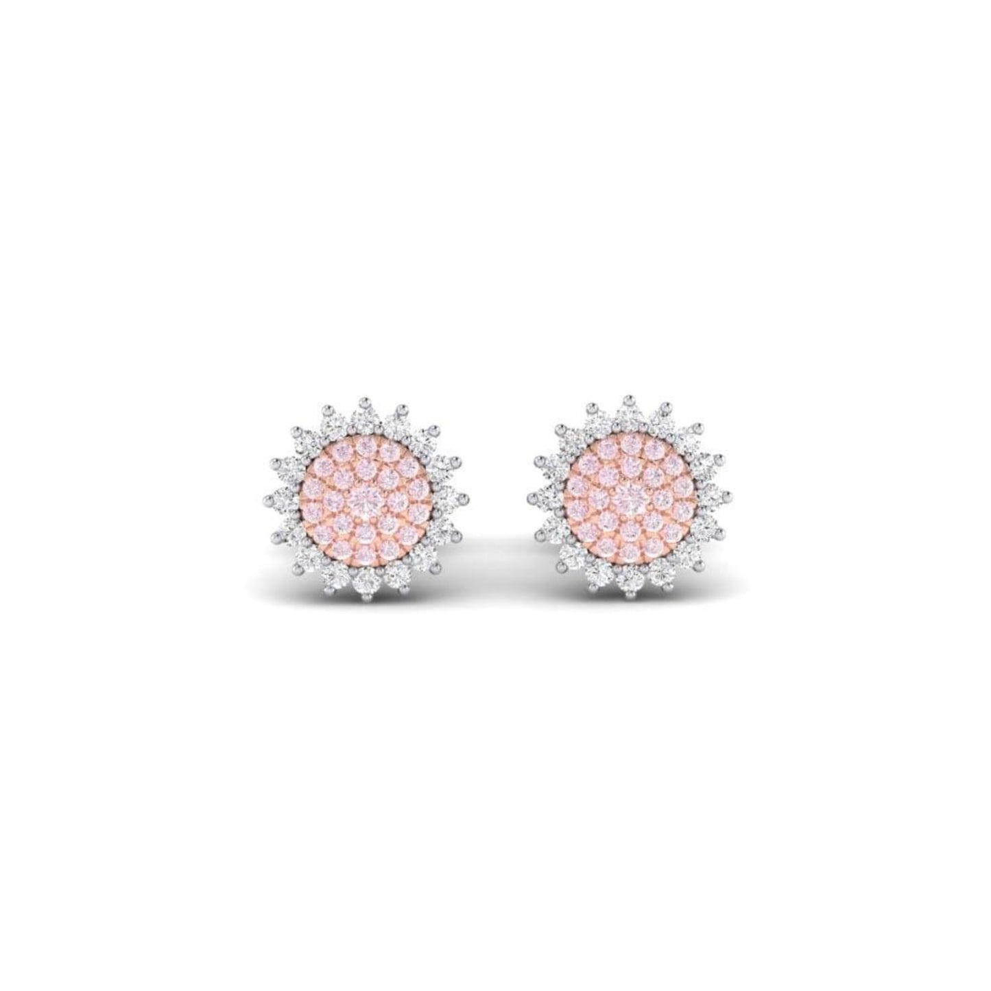 Eminence Pinks Diamond Sunflower Earrings | White Gold - Rosendorff Diamond Jewellers