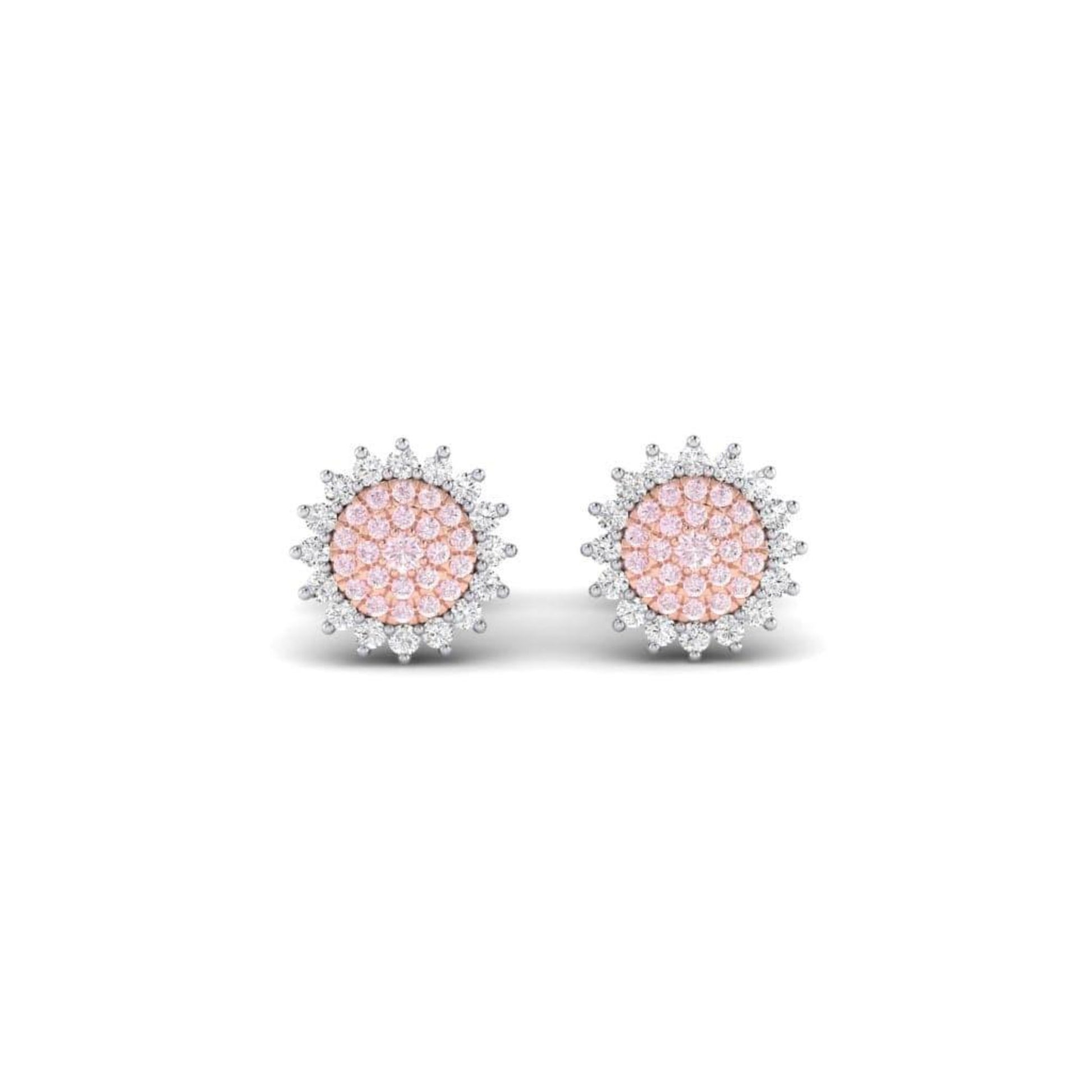 Eminence Pinks Diamond Sunflower Earrings | White Gold - Rosendorff Diamond Jewellers