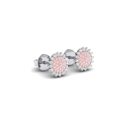 Eminence Pinks Diamond Sunflower Earrings | White Gold - Rosendorff Diamond Jewellers