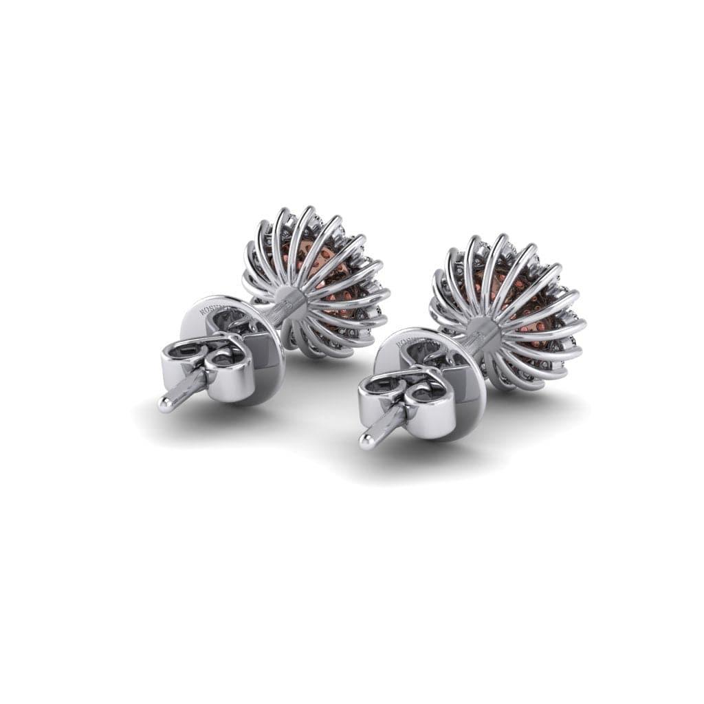 Eminence Pinks Diamond Sunflower Earrings | White Gold - Rosendorff Diamond Jewellers