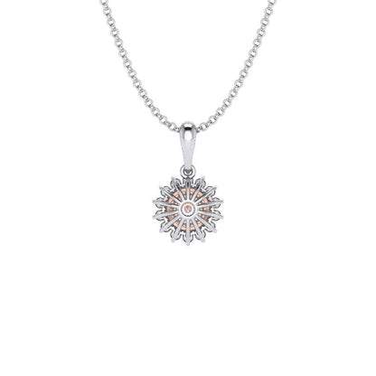 Eminence Pinks Diamond Sunflower Pendant | White Gold - Rosendorff Diamond Jewellers