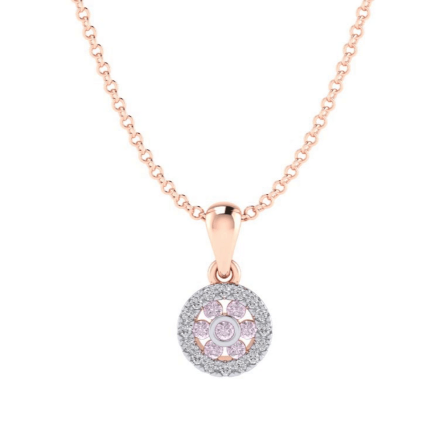 Eminence Pinks Diamond Halo Pendant - Rosendorff Diamond Jewellers