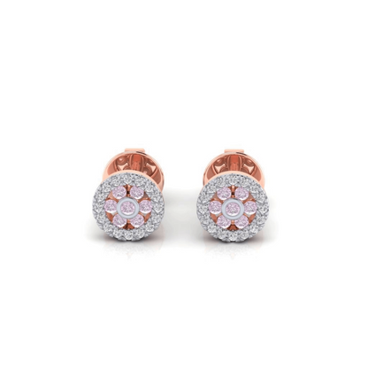 Eminence Pinks Diamond Halo Earrings - Rosendorff Diamond Jewellers