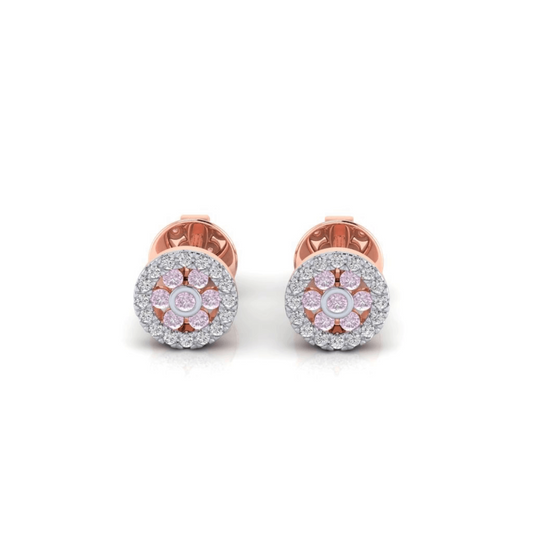 Eminence Pinks Diamond Halo Earrings - Rosendorff Diamond Jewellers