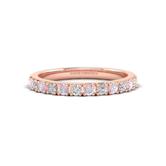 Eminence Alternating Pink & White Diamond Ring - Rosendorff Diamond Jewellers