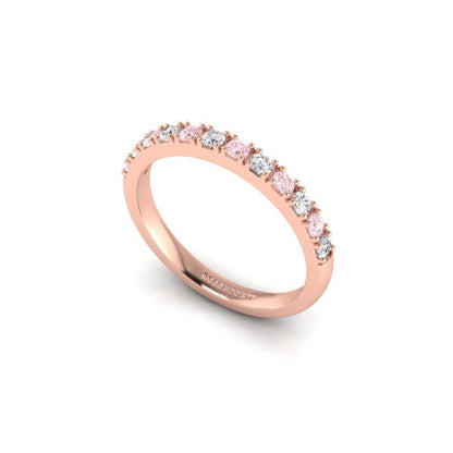 Eminence Alternating Pink & White Diamond Ring - Rosendorff Diamond Jewellers
