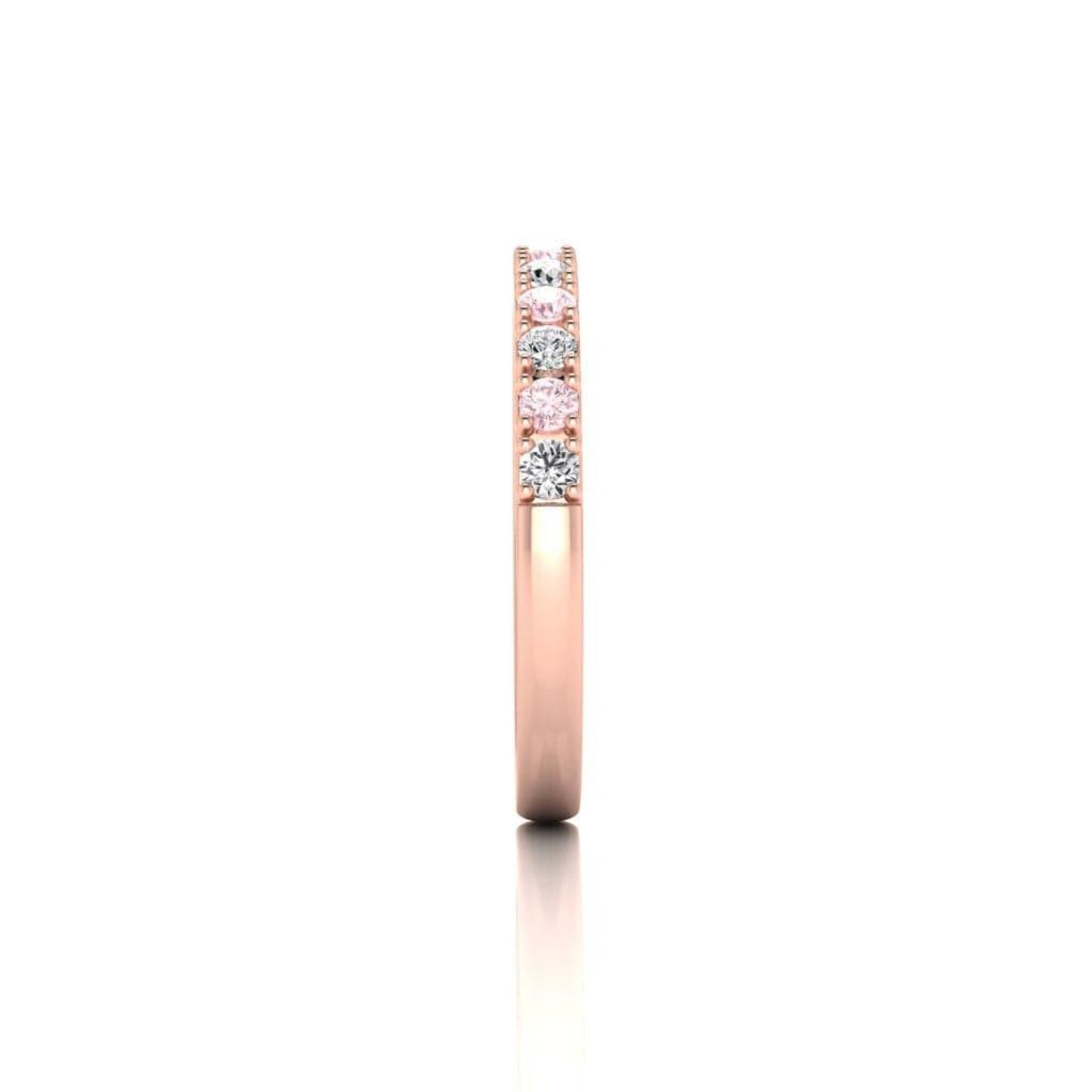 Eminence Alternating Pink & White Diamond Ring - Rosendorff Diamond Jewellers