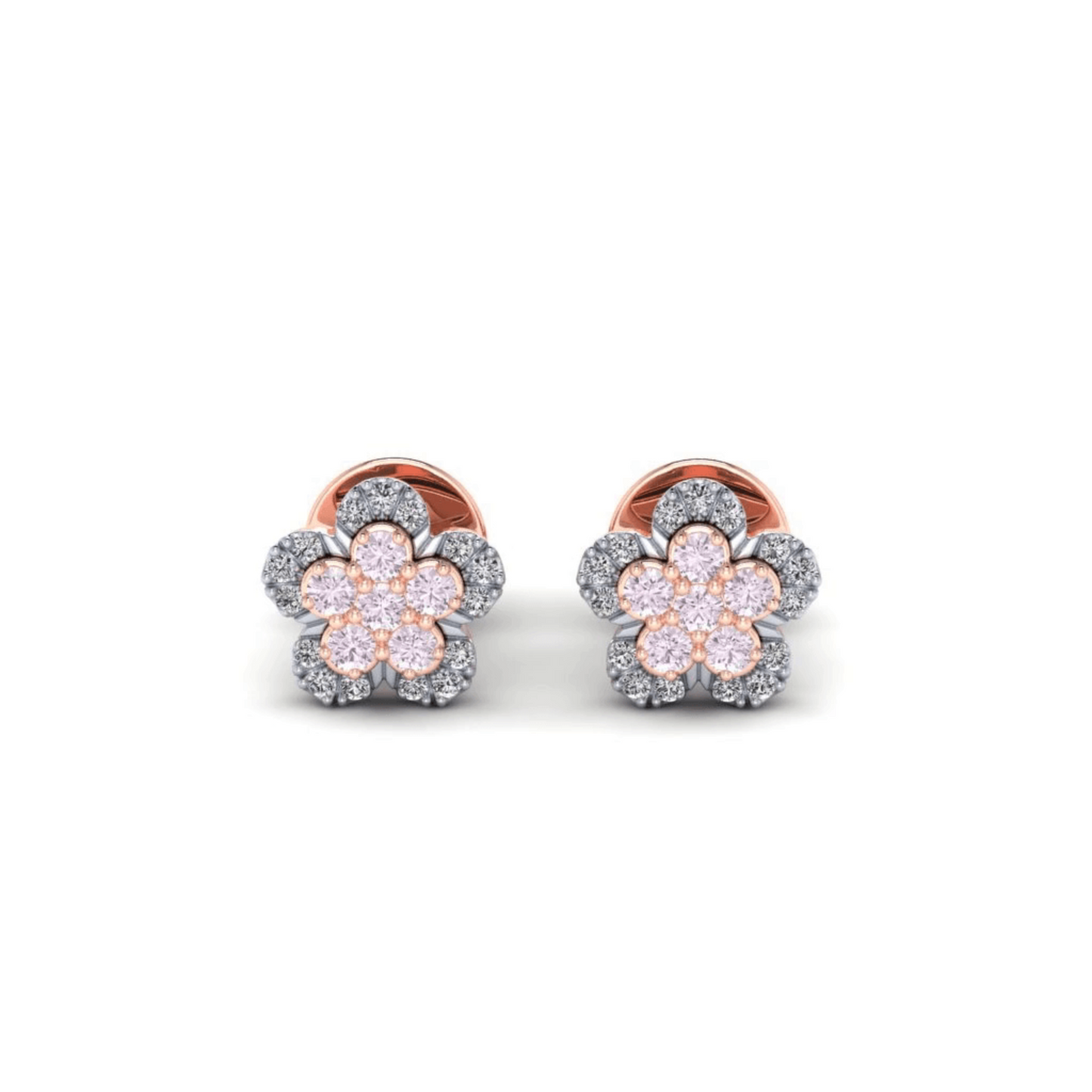 Eminence Pinks Diamond Flower Earrings - Rosendorff Diamond Jewellers