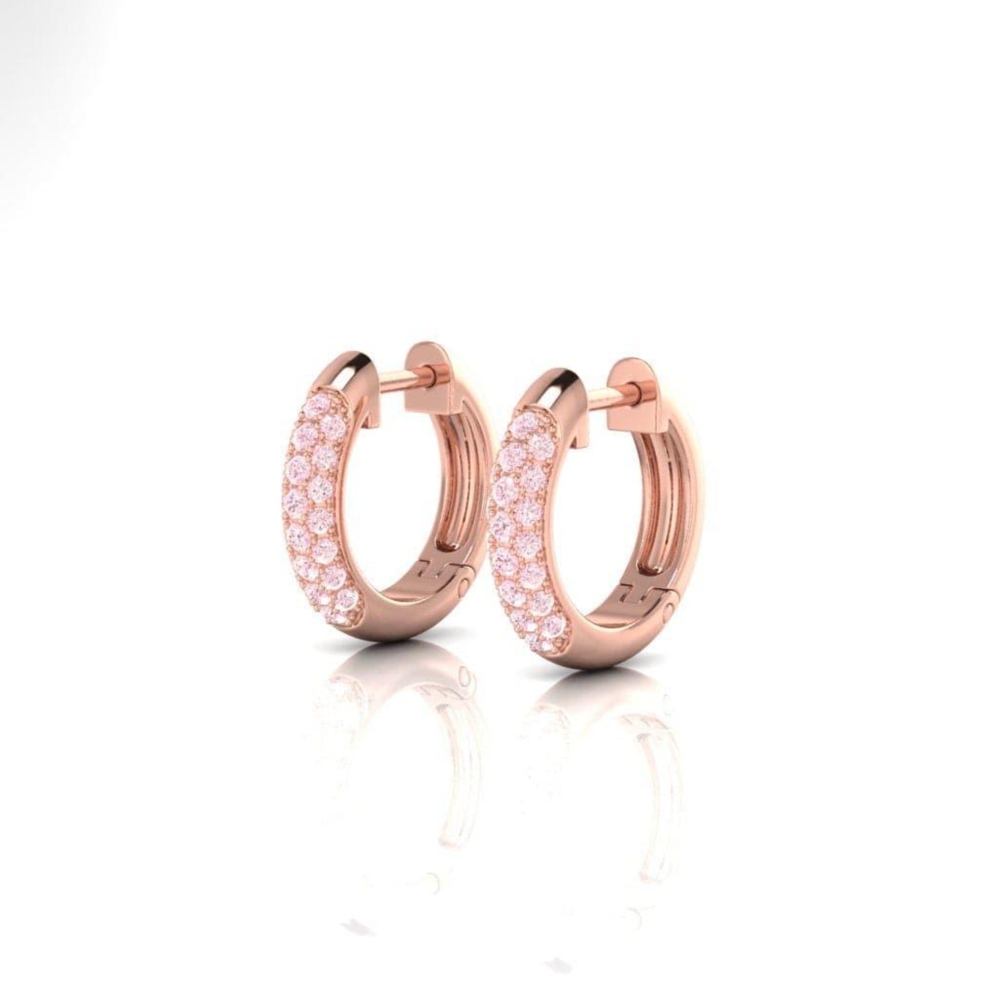 Eminence Pinks Multi Pave Small Huggies - Main Image